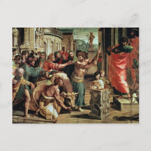 Das Opfer in Lystra (Cartoon für die Sieben C Postkarte (Vorderseite)