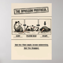 Das Opossum-Protokoll Retro-Humor Poster