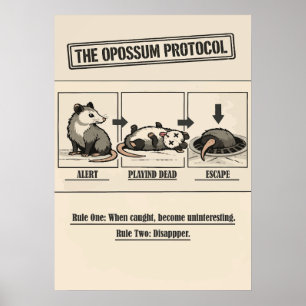 Das Opossum-Protokoll Retro-Humor Poster
