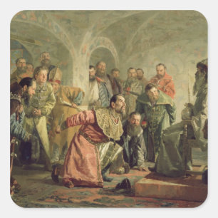 Das Oprichnina am Gericht von Iwan IV Quadratischer Aufkleber