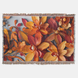 Das orange Blumenmuster-Design Decke