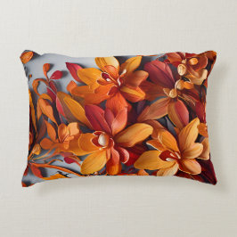 Das orange Blumenmuster-Design Dekokissen
