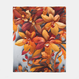 Das orange Blumenmuster-Design Fleecedecke