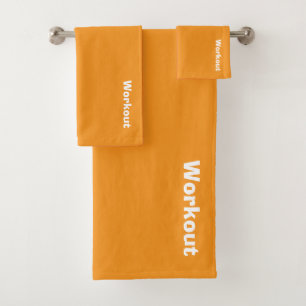 Das Orange des Workout-Logos Badhandtuch Set