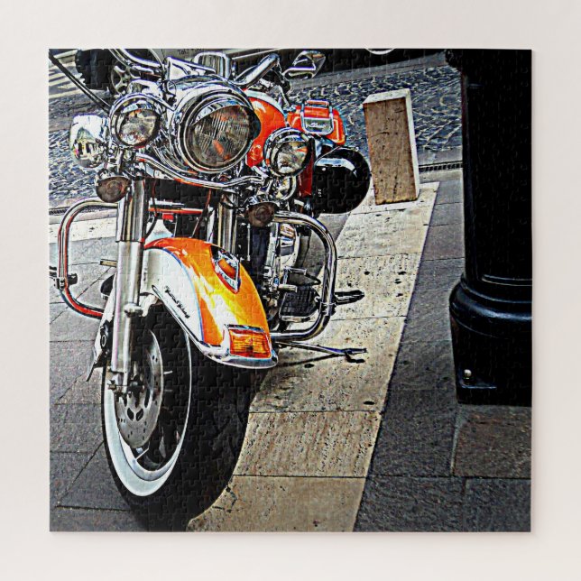 Das orangefarbene Motorrad Puzzle (Vertikal)