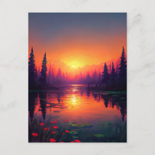 Das Orangefarbene und Lila Sonnenlicht Postkarte