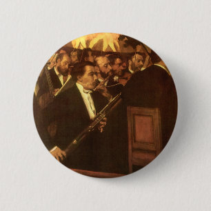 Das Orchester der Oper von Edgar Degas, Vintage Ar Button