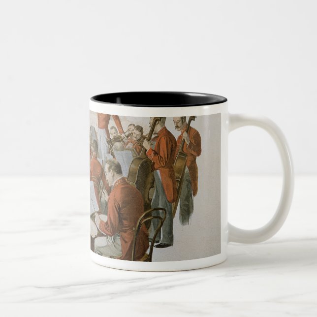 Das Orchester Johann Strauss an einem Zweifarbige Tasse (Rechts)