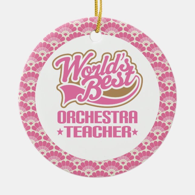 Das Orchester-Lehrer-Geschenk-Verzierung der Welt Keramik Ornament (Vorne)