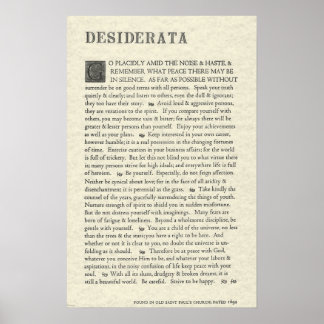 Das Original Desiderata-Poster von Max Ehrmann Poster