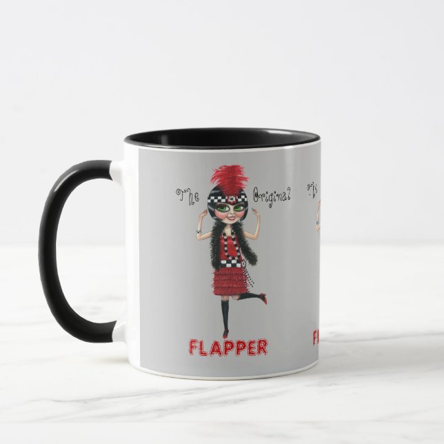 Das Original Flapper Girl Roaring '20er Niedlich Tasse (Links)