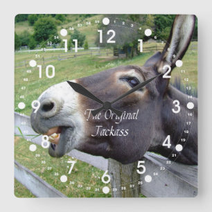 Das Original Jackass Funny Donkey Mule Farm Animal Quadratische Wanduhr