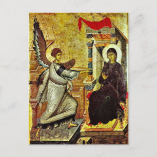 Das orthodoxe Christliche Symbol der Ankündigung Postkarte