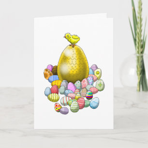 Das Osterküken und das goldene Osterei Feiertagskarte