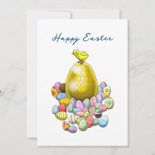 Das Osterküken und das goldene Ostereier Feiertagskarte