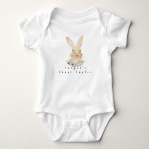 Das Ostern-Aquarellhäschen des Babys erstes mit Baby Strampler