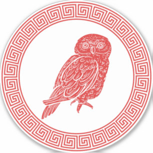 Das Owl des antiken griechischen Designs Athena Aufkleber