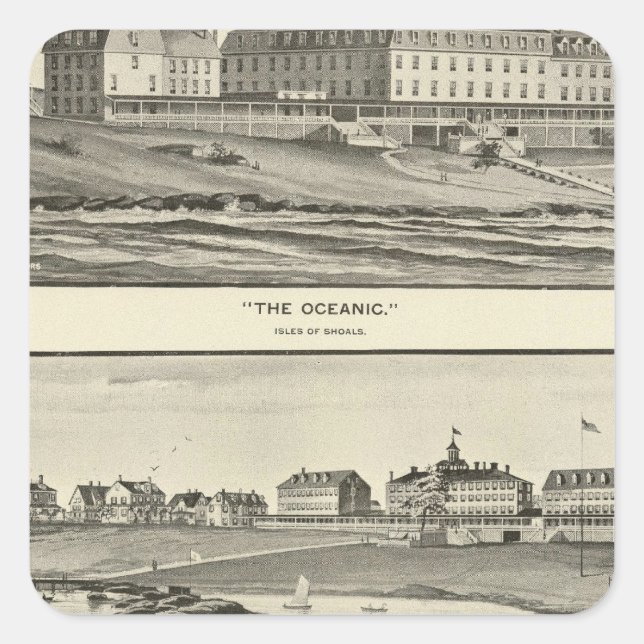 Das Ozeanhaus Quadratischer Aufkleber (Vorderseite)