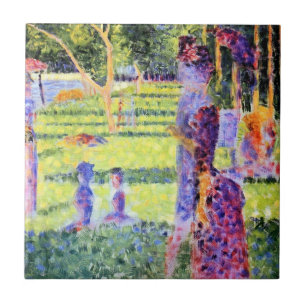 Das Paar von Georges Seurat, Vintage Pointillismus Fliese