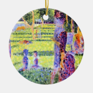 Das Paar von Georges Seurat, Vintage Pointillismus Keramik Ornament