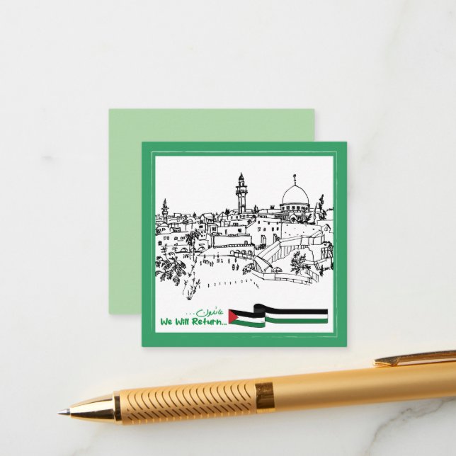 Das palästinensische Erbe und die Hoffnung: Wir we Begleitkarte (Vorderseite/Rückseite Beispiel)