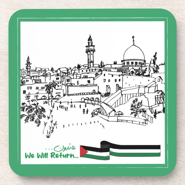 Das palästinensische Erbe und die Hoffnung: Wir we Getränkeuntersetzer (Vorderseite)