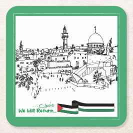 Das palästinensische Erbe und die Hoffnung: Wir we Rechteckiger Pappuntersetzer