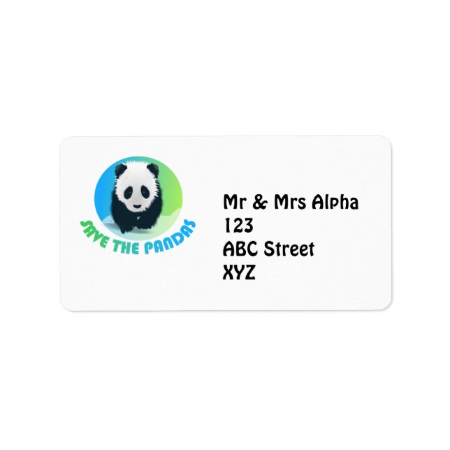 Das Pandas-Label gerettet Adressaufkleber (Vorne)