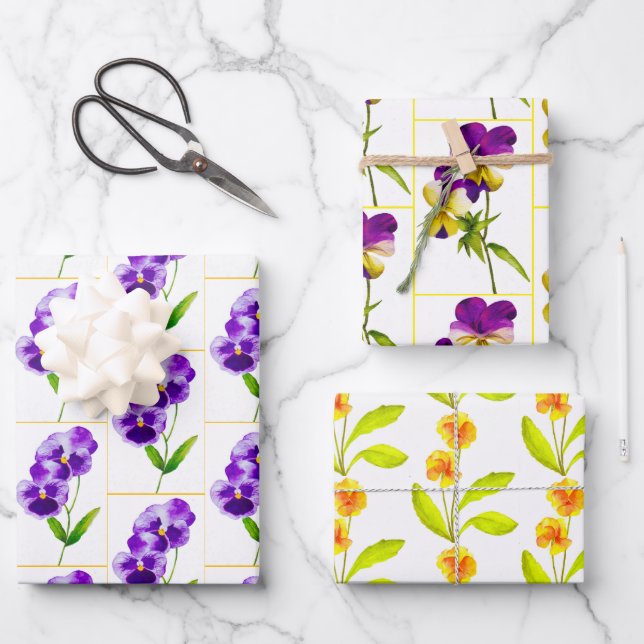 'Das Pansy-Party auf einem Wrapping Paper-Set Geschenkpapier Set (Vorderseite)