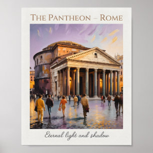 Das Pantheon Rom Italien Aquarell Vintage Reise Poster