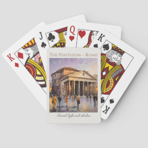 Das Pantheon Rom Italien Aquarell Vintage Reise Spielkarten