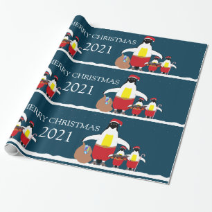 Das Papier der kleinen Helfer des Weihnachtsmanns Geschenkpapier