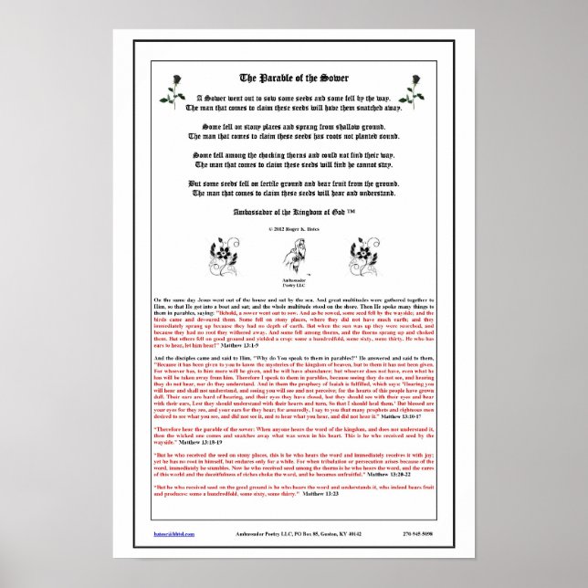 Das Parabel der Dusche Poster (Vorne)