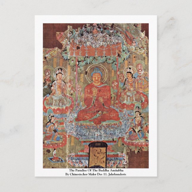 Das Paradies des Buddha Amitabha Postkarte (Vorderseite)