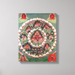 Das Paradies von Shambhala, tibetische Banner Leinwanddruck