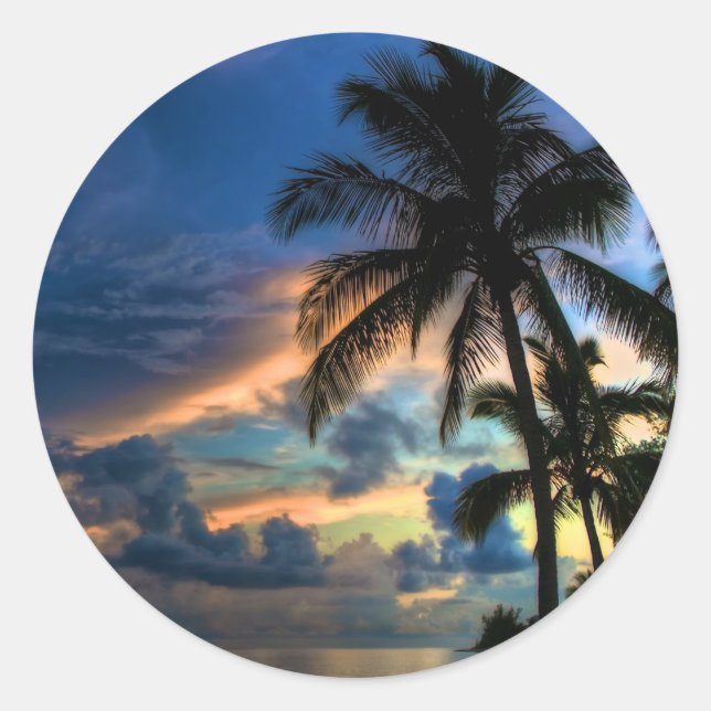 Das Paradies... wo Sie sind! Runder Aufkleber (Vorderseite)