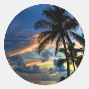 Das Paradies... wo Sie sind! Runder Aufkleber