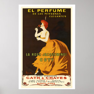Das Parfüm... La Rose Jacqueminot Coty Vintage Poster