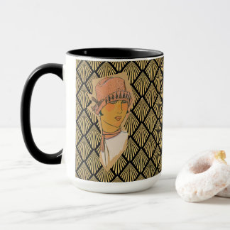 Das Pariser Flapper & Gold Art Deco Muster Tasse