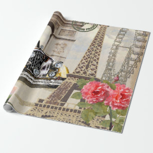 Das Pariser Vintage-Poster ist Vintag, Poster, Par Geschenkpapier