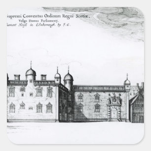 Das Parlament in Edinburgh Quadratischer Aufkleber