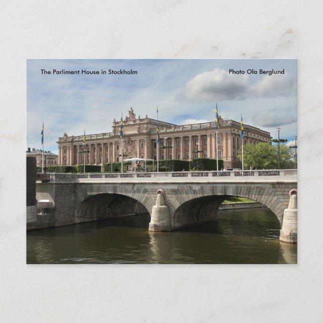 Das Parlament in Stockholm.. Postkarte (Vorderseite)