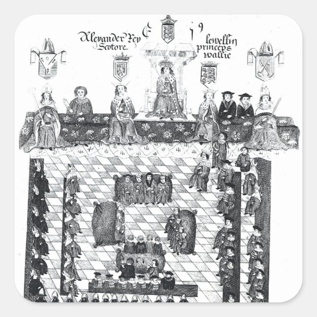 Das Parlament von Edward I Quadratischer Aufkleber (Vorderseite)