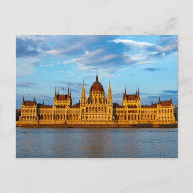 Das Parlaments gebäude in Budapest an der Donau Po Postkarte (Vorderseite)