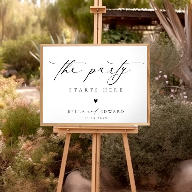 Das Party beginnt hier mit dem Begrüßungszeichen Poster (Von Creator hochgeladen)