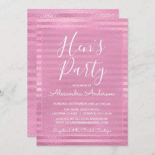 Das Party der rosa metallische Folien-Girly Einladung