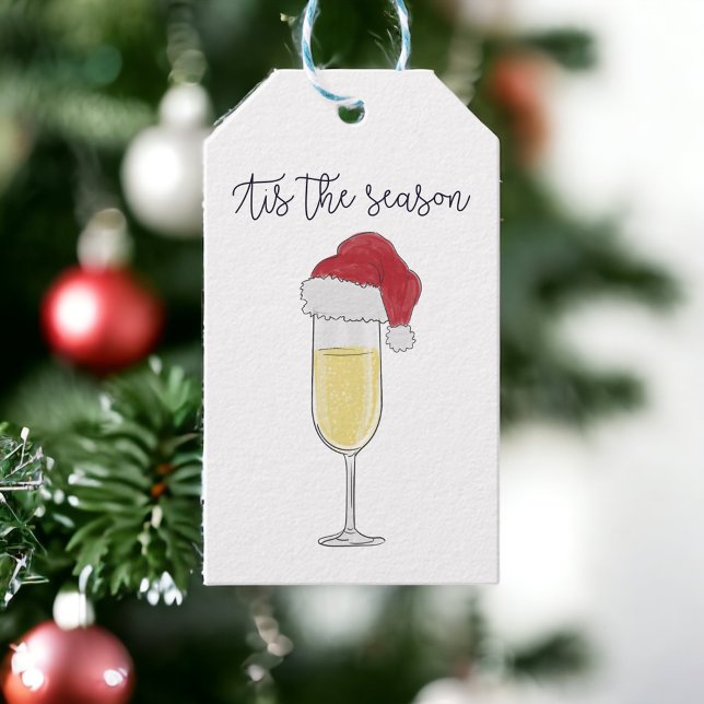 Das Party der Saison Holiday Champagne Prosecco Geschenkanhänger (Von Creator hochgeladen)