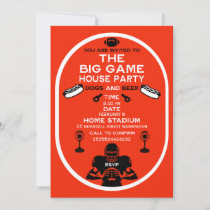 Das Party des Big Game Football House Feiertagskarte