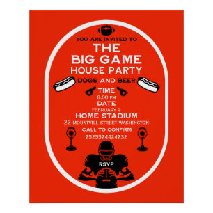 Das Party des Big Game Football House Poster