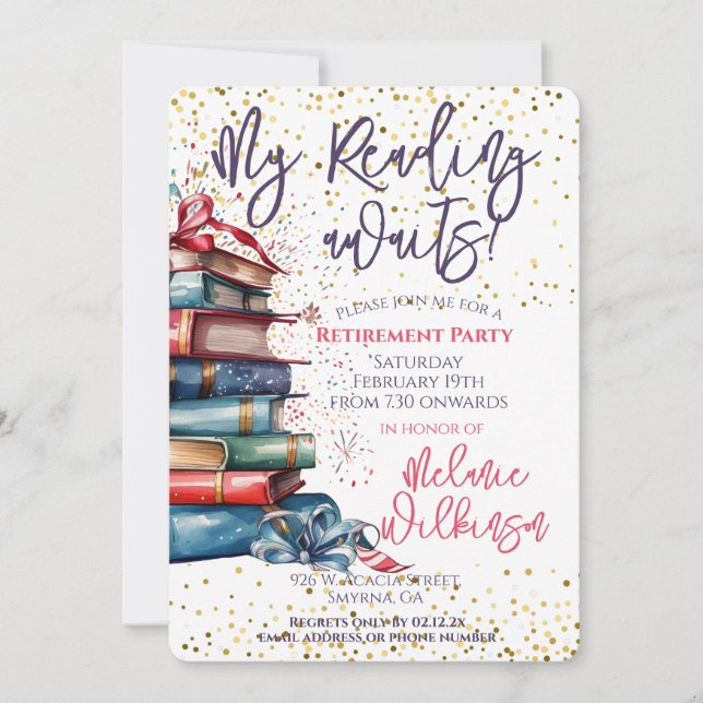 Das Party des "Funny Retirement Reading" Einladung (Vorderseite)